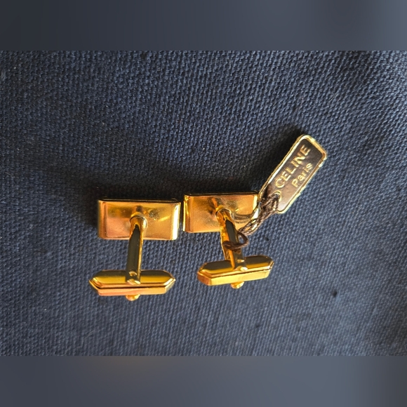 Celine Gold and Black Cufflinks - Picture 4 of 5